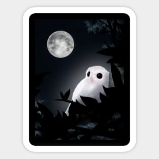 owl and moon Sticker